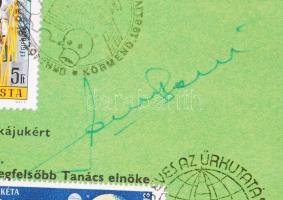 1980 Interkozmosz emléklap Farkas Bertalan saját kezű aláírásával