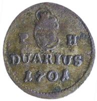 1701KB Duarius "I. Lipót" Körmöcbánya (0.56g) T:2- Hungary 1701KB Duarius "Leopold I" Kremnitz (0.56g) C:VF Huszár 1499., Unger II.: 1105.