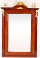 XIX. század. Ónémet nemesfa tükör. Aranyozott díszítésekkel. Szép állapotban /  XIXth. century: Mirror made of noble wood. 60x100 cm