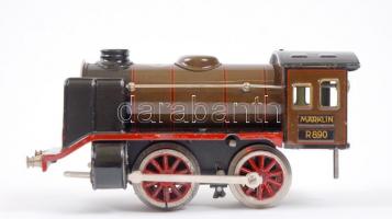 Cca 1930 Marklin mozdony és vagonok, felhúzókulcs hiányzik, két vagon hiányos, jelzettek, jó állapot...