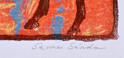 Stinner Sándor: Kincsem. Színezett litográfia, EA V/XII, papír, jelzett, 23×31 cm