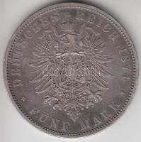 Német Államok / Poroszország 1874A 5M Ag "I. Vilmos" Berlin (27.53g) T:2-
German States / ...
