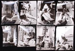 cca 1990 Müller Judit: 15db-os képriport a Ferenciek terén álló ferences templom homlokzati angyalsz...