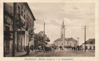 Mezőkövesd, Fő utca, Népbank, római katolikus templom (Rb)