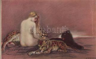 Italian erotic art postcard s: Adelina Zandrino (fa)