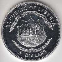 Libéria 2009. 5$ ezüstözött Cu "Nagy Hadvezérek / Árpád fejedelem" T:PP Csak 2000db!
Liber...