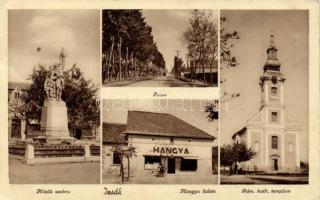 Izsák Hangya, katolikus templom, Hősök szobra (EK)