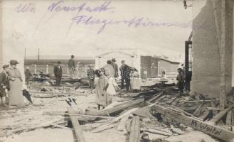Wiener Neustadt destroyed aviation officer school, WWI, photo