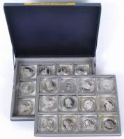 Magyar tallérok utánveretben gyűjtemény berakóban (24db) Ag (20g/0.999) T:PP Tanúsítvánnyal!