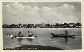 Apatin Danube river bank, rowing boats (EB)