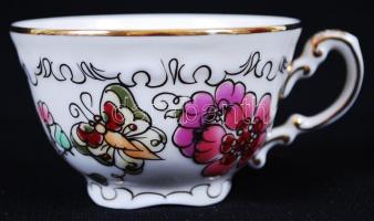 Zsolnay pillangó mintás mokkás készlet, kézzel festett, hibátlan, jelzett / Zsolnay coffee set in fl...