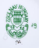 Zsolnay pillangó mintás mokkás készlet, kézzel festett, hibátlan, jelzett / Zsolnay coffee set in fl...