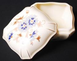 Kézzel festett sorszámozott jelzett Zsolnay búzavirág mintás bonbonier / Handpainted numbered Zsolna...