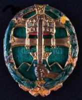 ~1940. "Csapattiszti jelvény" zománcozott kitüntető jelvény jelzés nélkül, egyik rögzítő kar letört T:2 Hungary ~1940. "Combat Leadership badge" enamelled badge without maker mark C:XF(broken fold prong)