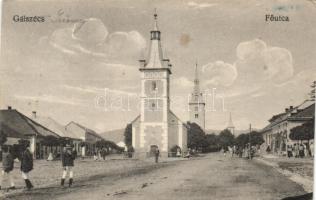 Gálszécs Main street with church (EK)