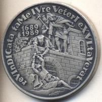 1989. "Szigetvár-Zrínyi" ffém emlékérem (42mm) T:1