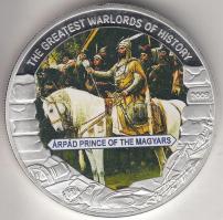 Libéria 2009. 5$ ezüstözött Cu "Nagy Hadvezérek - Árpád fejedelem" T:PP Csak 2000db! Tanús...