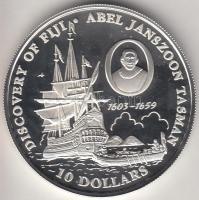 Fiji 1993. 10$ Ag "Fiji felfedezése" T:PP Fiji 1993. 10 Dollars Ag "Discovery of Fiji" C:PP