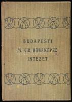 1912 Budapesti Bábaképző Intézet nagyméretű bizonyítványa. Vászon, Gottermayer féle vászon borítúval