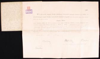 1912 Budapesti Bábaképző Intézet nagyméretű bizonyítványa. Vászon, Gottermayer féle vászon borítúval