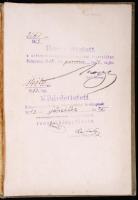 1912 Budapesti Bábaképző Intézet nagyméretű bizonyítványa. Vászon, Gottermayer féle vászon borítúval