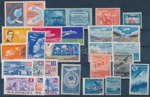 1943-1963 Airplane motif item 26 diff. stamp among them 4 pcs complete and deficient set, 1943-1963 Repülőgép motívum tétel 26 klf bélyeg közte 4 db teljes és hiányos sor