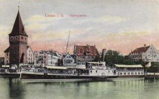 Lindau port, steamship