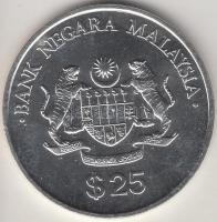 Malajzia 1990. 25$ Ag "Rancangan Malaysia Kelima" T:1 tanúsítvánnyal Malaysia 1990. 25 Dollar Ag "Rancangan Malaysia Kelima" T:1 with certificate