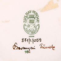 Kézzel festett búzavirág mintás nagyméretű Zsolnay porcelán váza, jelzett, hibátlan /
Handpainted Zs...