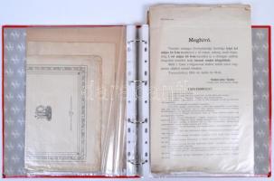 cca 1920-1940 Feldolgozott okmány hagyaték gyűrűs berakóban. Szerződések, zárszámadások, beszámolók, összesen kb 50 db