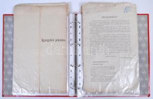 cca 1920-1940 Feldolgozott okmány hagyaték gyűrűs berakóban. Szerződések, zárszámadások, beszámolók,...
