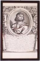 1700 F. I. D. Lange del. - G. Jasniere sculps.: Humbertus III. Sabaudiae comes. III. (Szent) Humbert savoyai gróf. Rézmetszet, papír, dúcon jelzett, üvegezett keretben /  Copper engraving, framed, 34,5x23cm