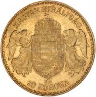 1913KB. 10K Au "Ferenc József" (3,387g/0.900) T:2 
Hungary 1913KB 10 Corona Au "Franz...