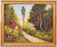 Gallovich jelzéssel: Erdészlak. Olaj, karton, keretben 44×55 cm