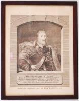 1762 "Christian den Fierde", IV. Keresztély dán király portréja. Rézmetszet, papír, üvegezett keretben /  Copper engraving, framed, 29,5x23cm