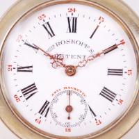 cca 1920 Louis Roskopf zsebóra hibátlan állapotban, bőr tokkal / 
Roskopf pocket watch