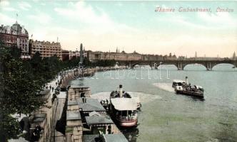 London, Thames embankment, ships (fl)