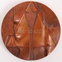 Szentirmai Zoltán (1941-): Gábor Béla díj. Kétoldalas bronz plakett, tokban, d:9,5 cm