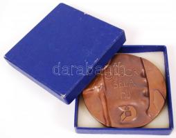 Szentirmai Zoltán (1941-): Gábor Béla díj. Kétoldalas bronz plakett, tokban, d:9,5 cm