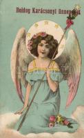 Christmas, angel, litho