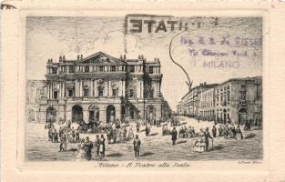 Milano theatre, etching style