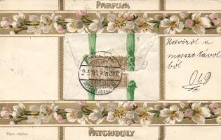 Mechanical litho floral greeting card, 'Parfum Patchouly' (b)