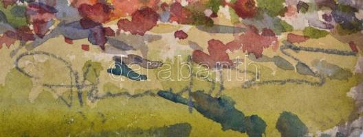 Haranghy Jenő (1894-1951): Erdei táj. Akvarell, papír, jelzett 35x28 cm