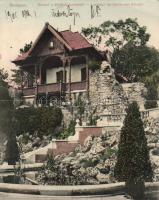 Budapest Erzsébet királyné kertje, folding card (ragasztónyom / gluemark)