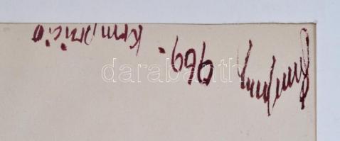 Simó József (1926-1979): Kompozíció. Akvarell, papír, jelzett, paszpartuban, 42,5x30,5cm