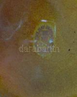 Zsolnay zöld eozin mázas kaspó, jelzett, hibátlan, m:11 cm, d:13 cm / Zsolnay eosin pot