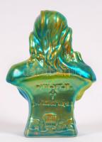 Zsolnay zöld eozin mázas Zsolnay Miklós büszt, jelzett, hibátlan, m:15 cm / Zsolnay eosin bust