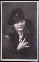 Lilli Zemmel latvian singer autograph signed photo card, 1928 Lilli Zemmel lett énekesnő aláírt fotólap