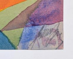Simó József (1926-1979): Absztrakt. Akvarell, papír, jelzett, 42,5x30,5cm