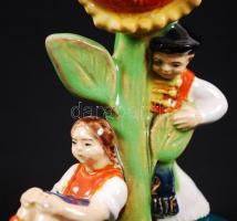 A leskelődő, jelzett (Berki), mázas kerámia, hibátlan, m:14 cm